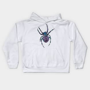 Cotton Candy Spider Fierce Orb-Weaver Pink Purple Blue Kids Hoodie